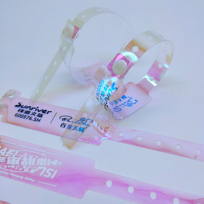 250*25mm/250*16mm Brazaletes de plástico de color gradiente a prueba de agua personalizados para clubes nocturnos de bares