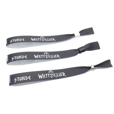 Eventos personalizados Fiestas de Fiestas Pulseras de tejido de satén Seguro y elegante con logotipo personalizado