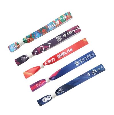 Fiestas y eventos de ocasión Pulseras de tejido/poliéster de tela de satén personalizadas para una sola vez