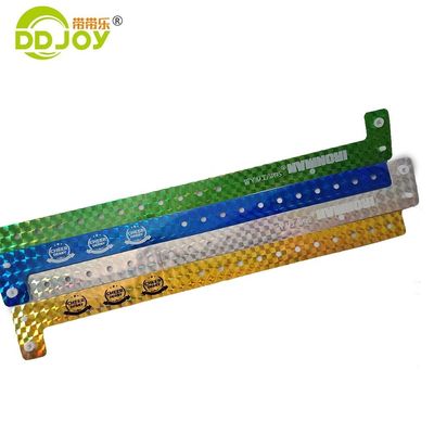 Pulsera de material holográfico en forma de L personalizable para eventos 250 * 25mm en naranja