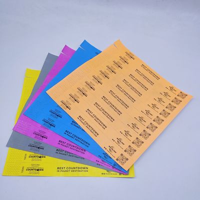 Pulseras de papel impermeables para eventos 250*25mm/250*19mm Duraderas y resistentes al desgarro