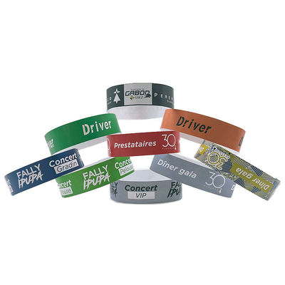 Pulseras Tyvek de color sólido para eventos festivales personalizables e impermeables