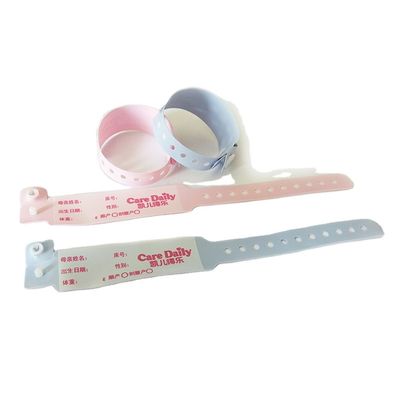 Pulsera médica suave de una sola vez personalizada para niños Color rosa 250 * 25mm Tamaño para adultos OEM