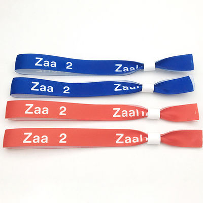 Pulseras de tela de satén con chip RFID personalizadas en amarillo para la gestión de fiestas y eventos