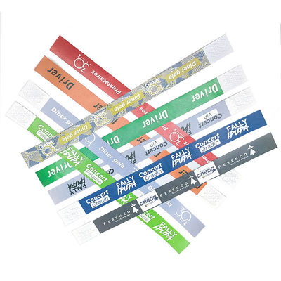 Pulseras Tyvek de color sólido para eventos festivales personalizables e impermeables