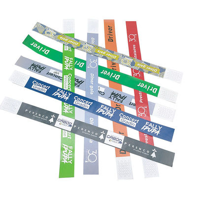 Pulseras Tyvek de color sólido para eventos festivales personalizables e impermeables