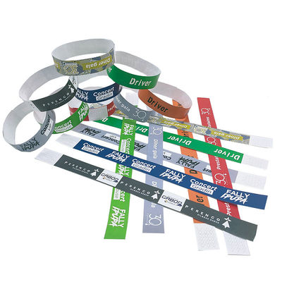 Pulseras Tyvek de color sólido para eventos festivales personalizables e impermeables