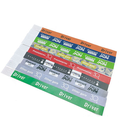 Pulseras Tyvek de color sólido para eventos festivales personalizables e impermeables