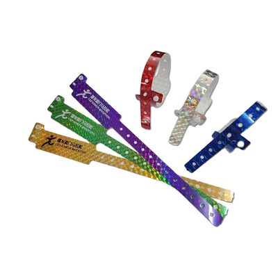 Pulsera holográfica azul personalizada para festivales y conciertos 250*25mm/250*16mm Tamaño