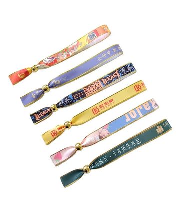 Logotipo personalizado RFID pulseras de tejido de satén para eventos y festivales Destino de los usuarios finales