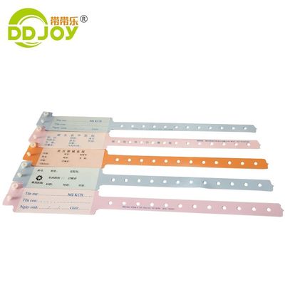 Brazalete desechable de plástico médico naranja para sistema de identificación de hospital personalizado