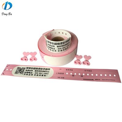 OEM personalizado de color rosa impermeable de impresión térmica de la pulsera para la identificación del paciente