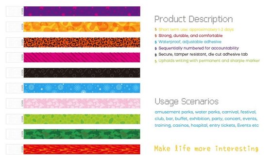 Brazalete de papel Tyvek para decoración navideña en varios colores y diseños a granel