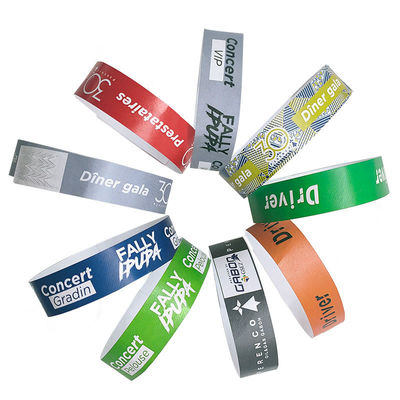 Pulseras de papel Tyvek de una sola vez para eventos Festivales Conciertos y actividades musicales