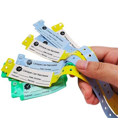 170*18mm Tamaño de niño Brazalete de identificación de PVC personalizado de plástico suave de un solo uso