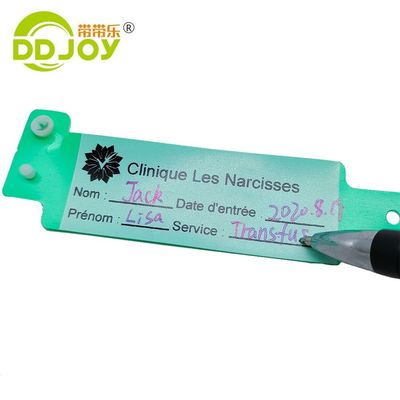100pcs Brazaletes de identificación personalizados para el parque infantil Pulsera de paciente a prueba de agua