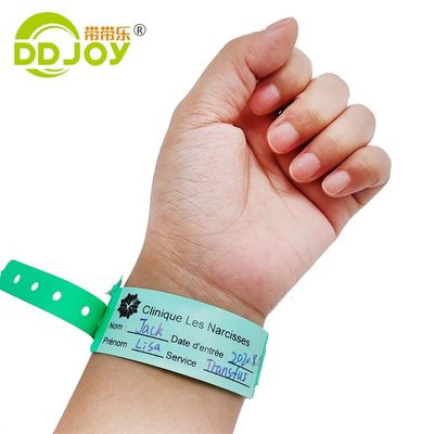 100pcs Brazaletes de identificación personalizados para el parque infantil Pulsera de paciente a prueba de agua