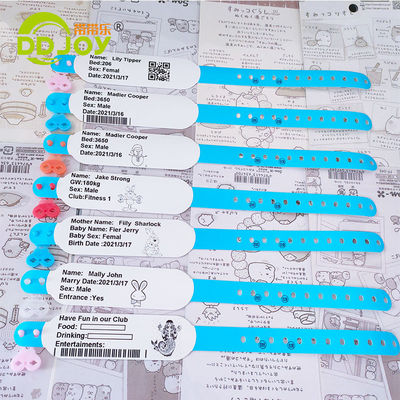 257*32mm Pulsera de impresión térmica para la identificación del paciente del hospital TNT Envío