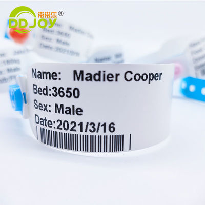 257*32mm Pulsera de impresión térmica para la identificación del paciente del hospital TNT Envío