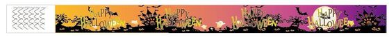 DDJOY 100pcs Happy Halloween Pulseras de papel a prueba de agua Tyvek Brazaletes para Parques