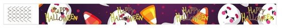 DDJOY 100pcs Happy Halloween Pulseras de papel a prueba de agua Tyvek Brazaletes para Parques