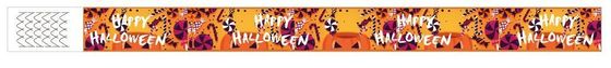 DDJOY 100pcs Happy Halloween Pulseras de papel a prueba de agua Tyvek Brazaletes para Parques