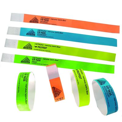 Brazaletes de Tyvek impermeables personalizados para eventos y festivales 250*19mm