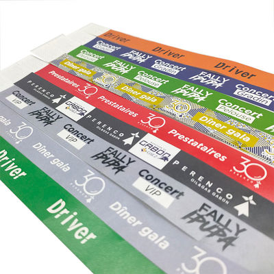 Brazaletes de Tyvek impermeables personalizados para eventos y festivales 250*19mm
