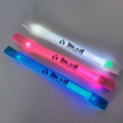 255.16*20mm Impresión personalizada de pulsera LED para fiestas y eventos que brillan en la oscuridad