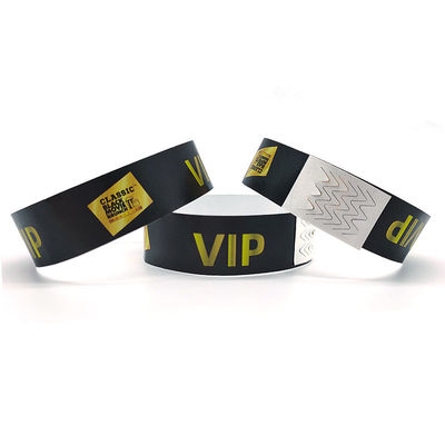 Boletos de identificación impermeables y logotipo personalizado Tyvek pulseras esenciales para eventos festivales