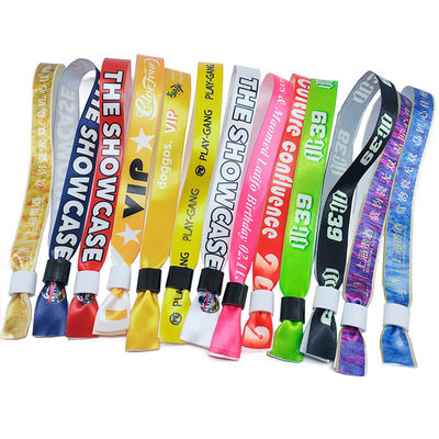 Bandas de pulsera de tela impresa resistentes a la lágrima para festivales de música y entrada de hoteles