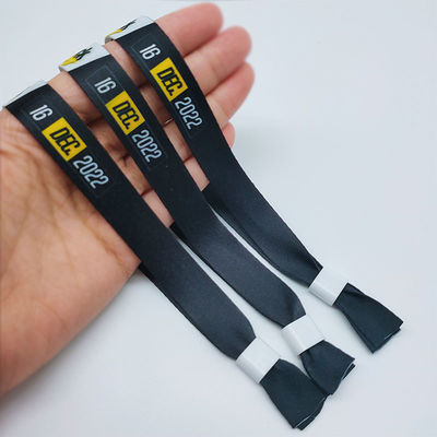 Bandas de pulsera de tela impresa resistentes a la lágrima para festivales de música y entrada de hoteles