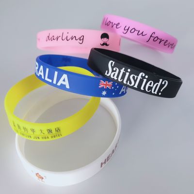 170*12*2mm Ancho de banda Brillante en oscuro Pulsera de silicio personalizada para eventos Festival