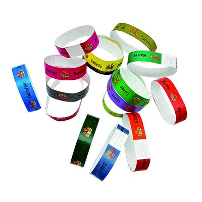 Pulseras Tyvek de color naranja impresas a medida para eventos Envío rápido a su puerta