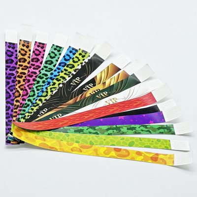 Pulseras Tyvek de color naranja impresas a medida para eventos Envío rápido a su puerta