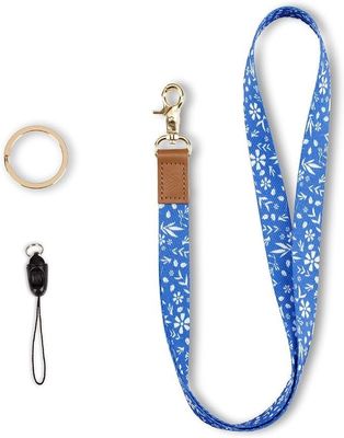Impresión de seguridad personalizada Poliéster cuello cordones con porta tarjetas llavero teléfono móvil