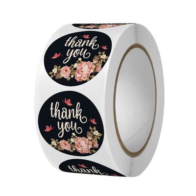 1 pulgadas 25mm Adhesivo personalizado Arco iris lindo Gracias Adhesivo para la decoración de regalos