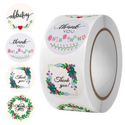 1 pulgadas 25mm Adhesivo personalizado Arco iris lindo Gracias Adhesivo para la decoración de regalos
