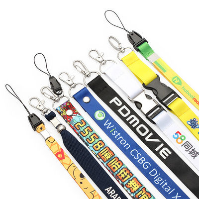 Oficina 90 * 15 mm de poliéster plano personalizado de sublimación única cordones para la personalización