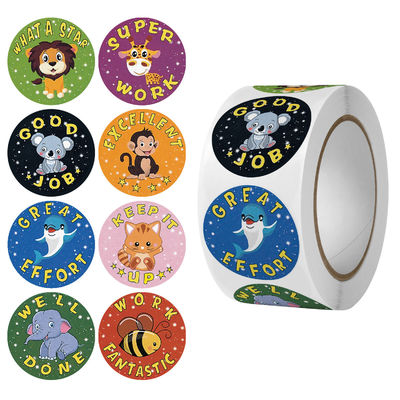Impresión de pegatinas Pedido personalizado Aceptado Pegatinas bonitas del arco iris para la decoración del regalo