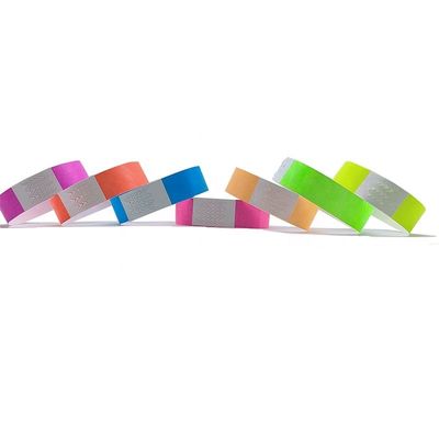 250*25mm/250*19mm Logotipo impreso a medida Pulseras de papel ecológico en multicolor para el festival