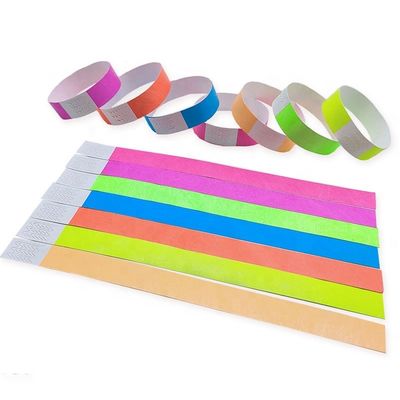 250*25mm/250*19mm Logotipo impreso a medida Pulseras de papel ecológico en multicolor para el festival