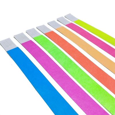 250*25mm/250*19mm Logotipo impreso a medida Pulseras de papel ecológico en multicolor para el festival