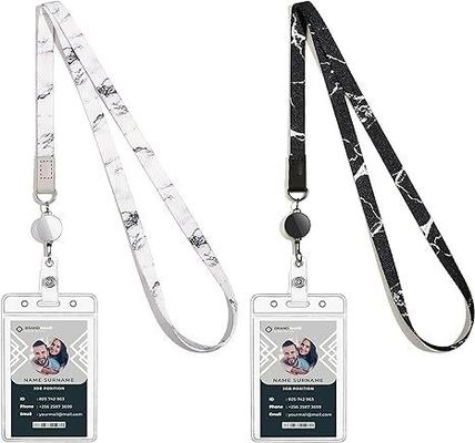 Impresión a medida Sublimación de poliéster de cuello de cordones con separación y correa de seguridad