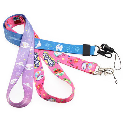 Cadenas de llave de transferencia caliente personalizada correa de cuello cordones de poliéster para llaves muchos colores
