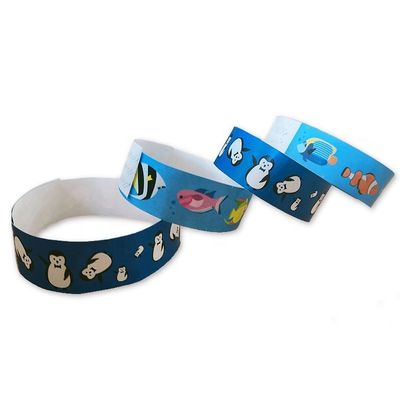 Brazaletes de papel Tyvek para diseño personalizado Stock de dinosaurios Conejos globos y más