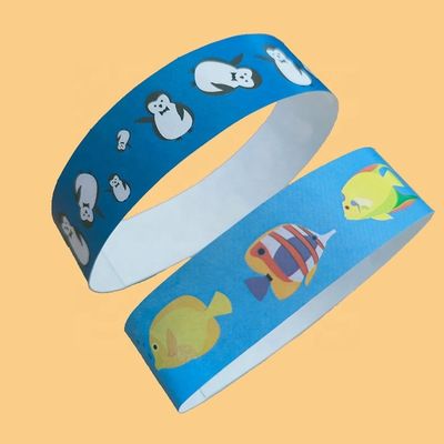 Brazaletes de papel Tyvek para diseño personalizado Stock de dinosaurios Conejos globos y más