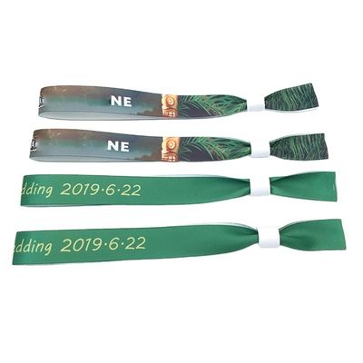Eventos personalizados Fiesta Fiesta RFID Chips Satin Tejido pulseras con Impresión de logotipo