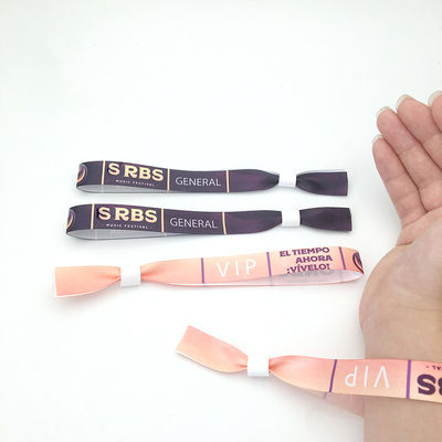 Eventos personalizados Fiesta Fiesta RFID Chips Satin Tejido pulseras con Impresión de logotipo