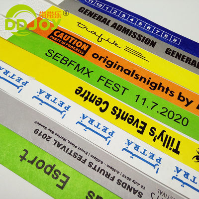 Pulseras de papel de identificación segura e impermeable para vendedores invitados Personal de medios VIP